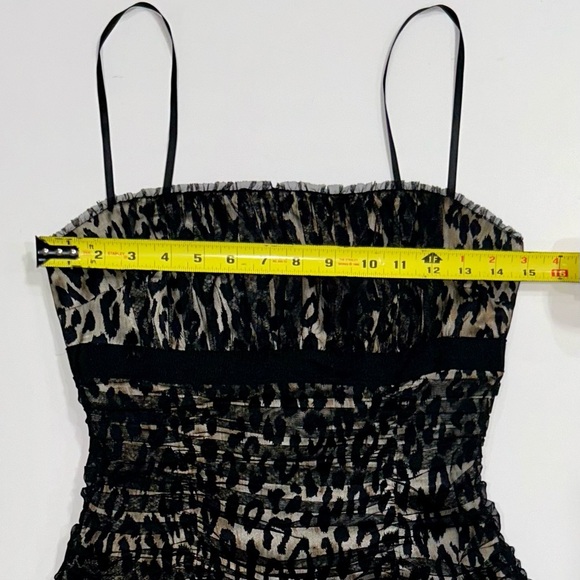 Di Hera Silk Elegant Leopard Print Spaghetti Strap Ruched Bodycon Mini Dress 2 - Picture 10 of 11